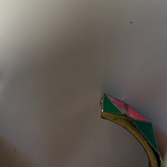 Pink And Green Hinged Cuff Bracelet - Picture 3 of 4